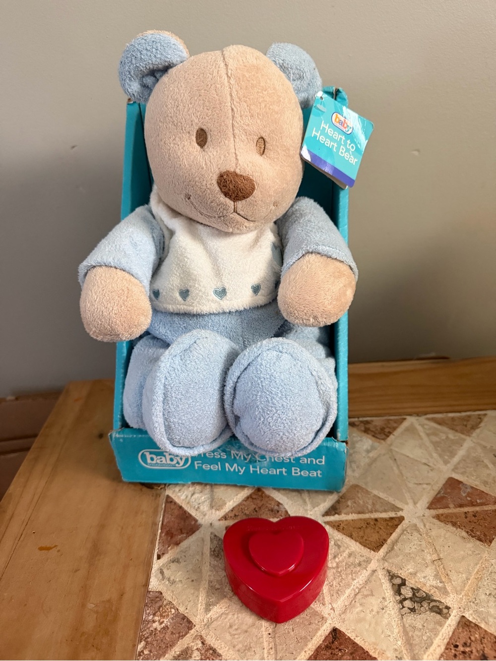 Baby Connection Heart to Heart Plush Teddy Bear Feel Beating Walmart Chosun NIB